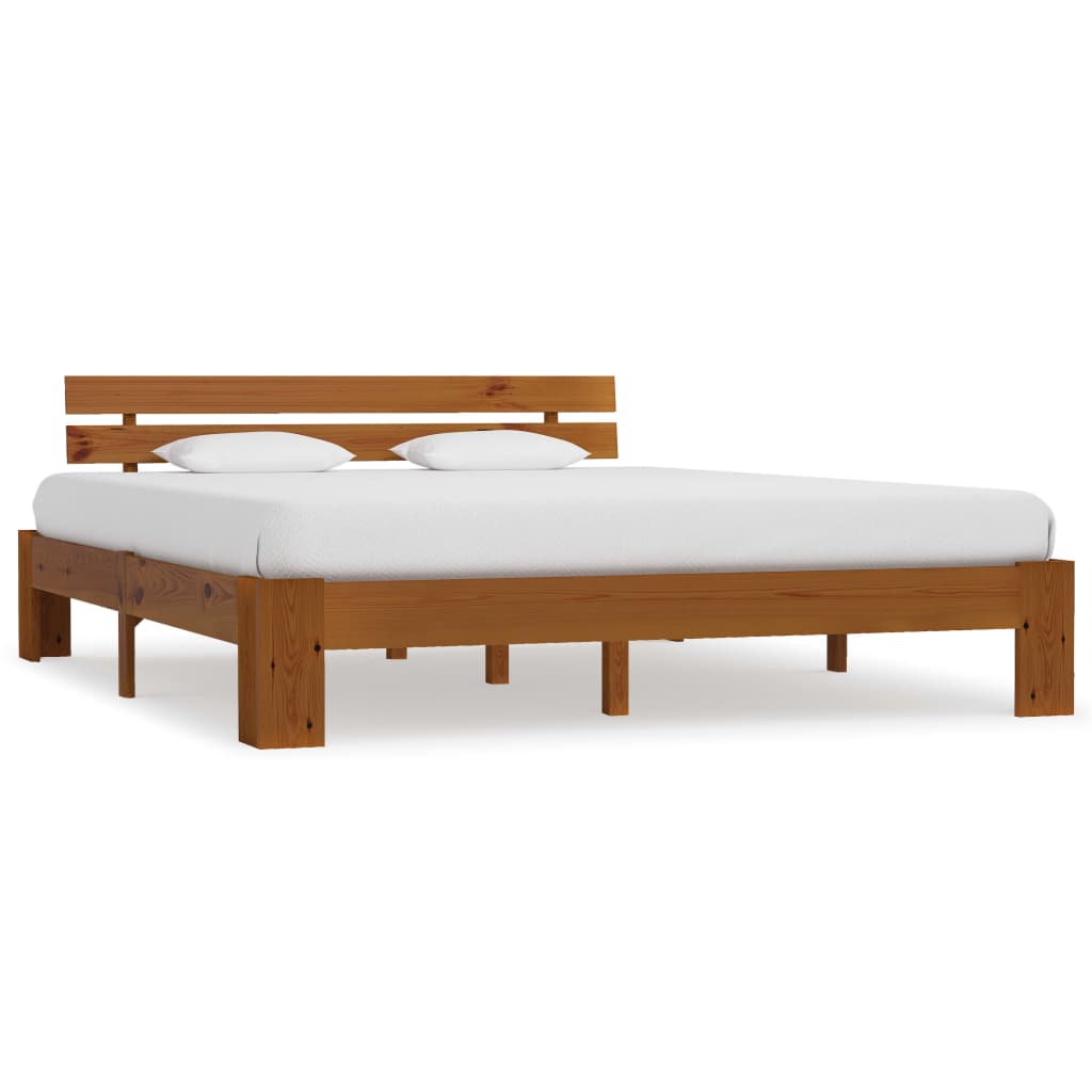 vidaXL Estrutura de cama 90x200 cm pinho maciço branco