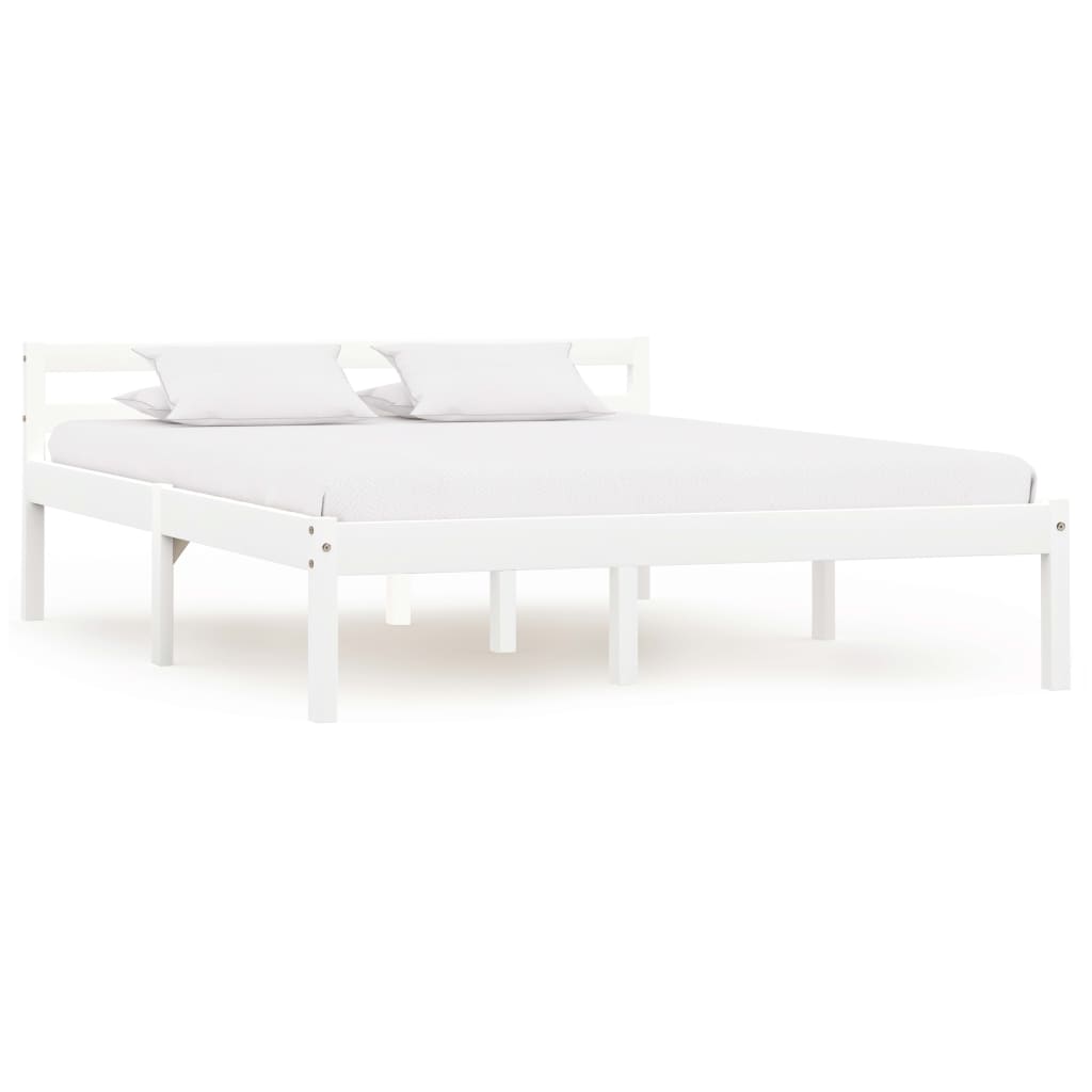 vidaXL Estrutura de cama 90x200 cm madeira pinho maciço branco