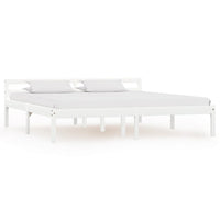 vidaXL Estrutura de cama 90x200 cm madeira pinho maciço branco