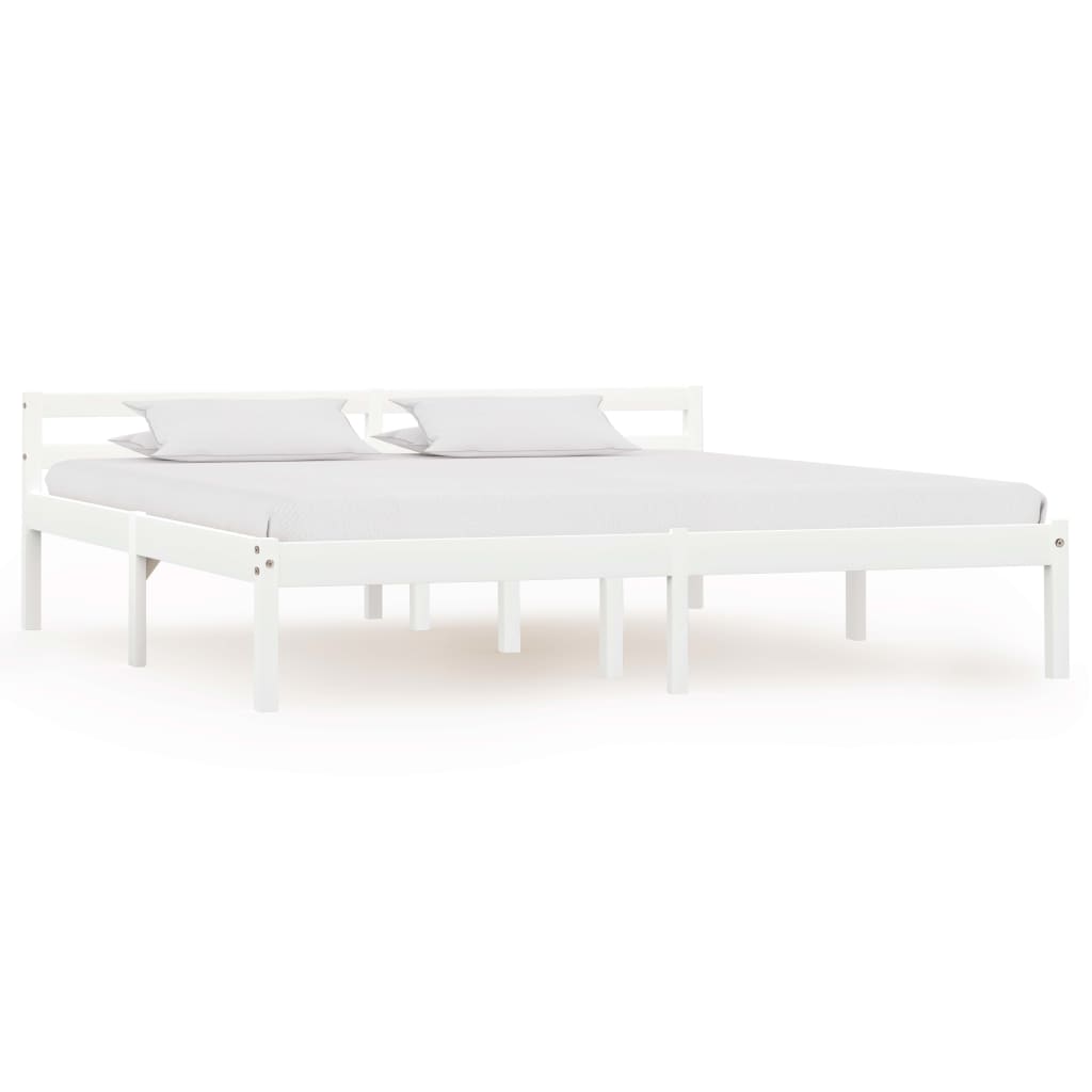 vidaXL Estrutura de cama 90x200 cm madeira pinho maciço branco