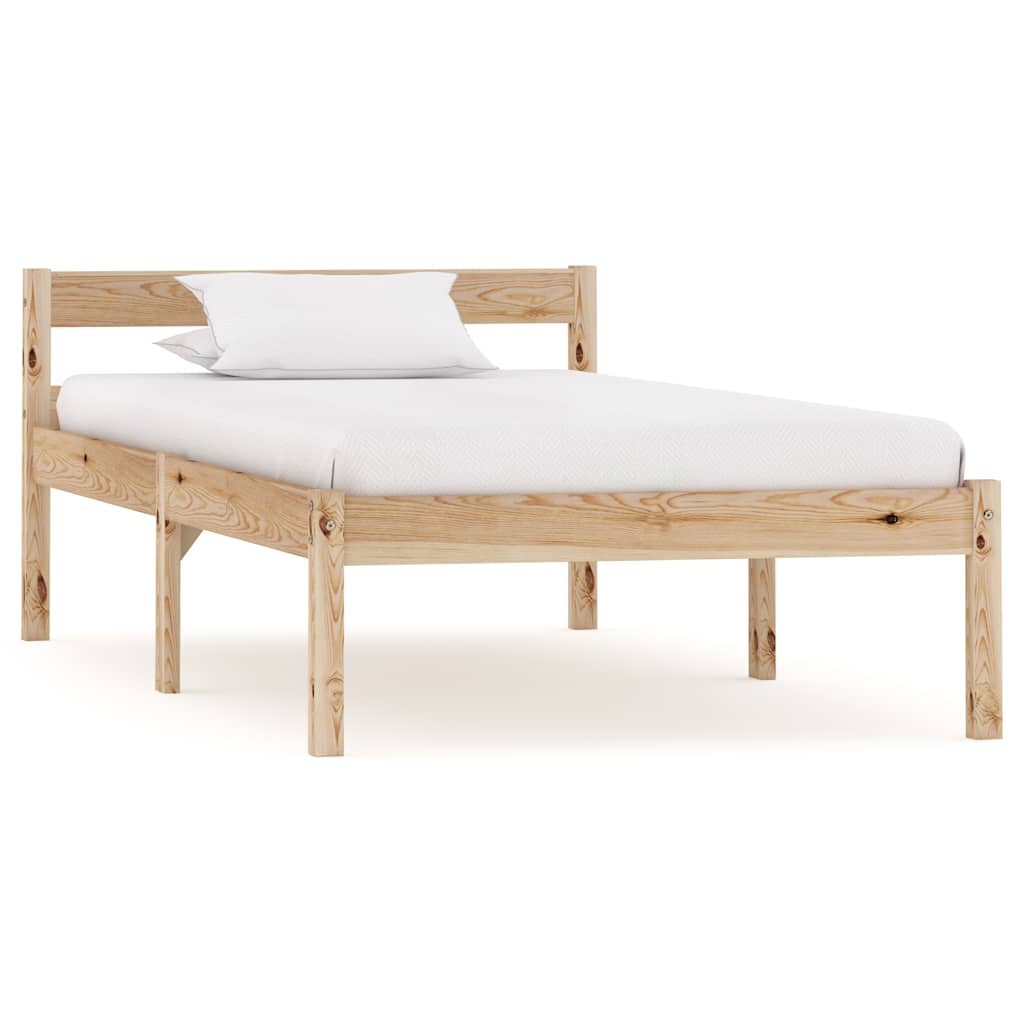 vidaXL Estrutura de cama 90x200 cm madeira pinho maciço branco