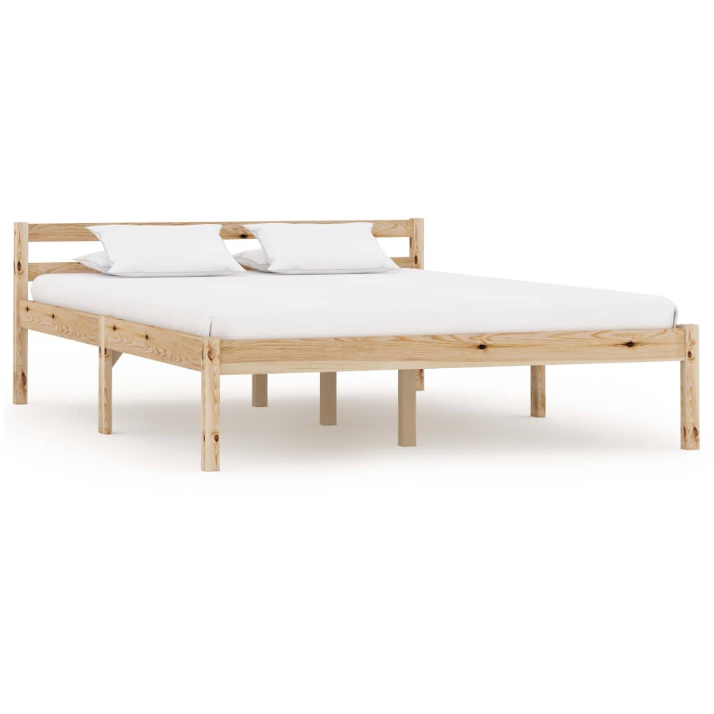 vidaXL Estrutura de cama 90x200 cm madeira pinho maciço branco