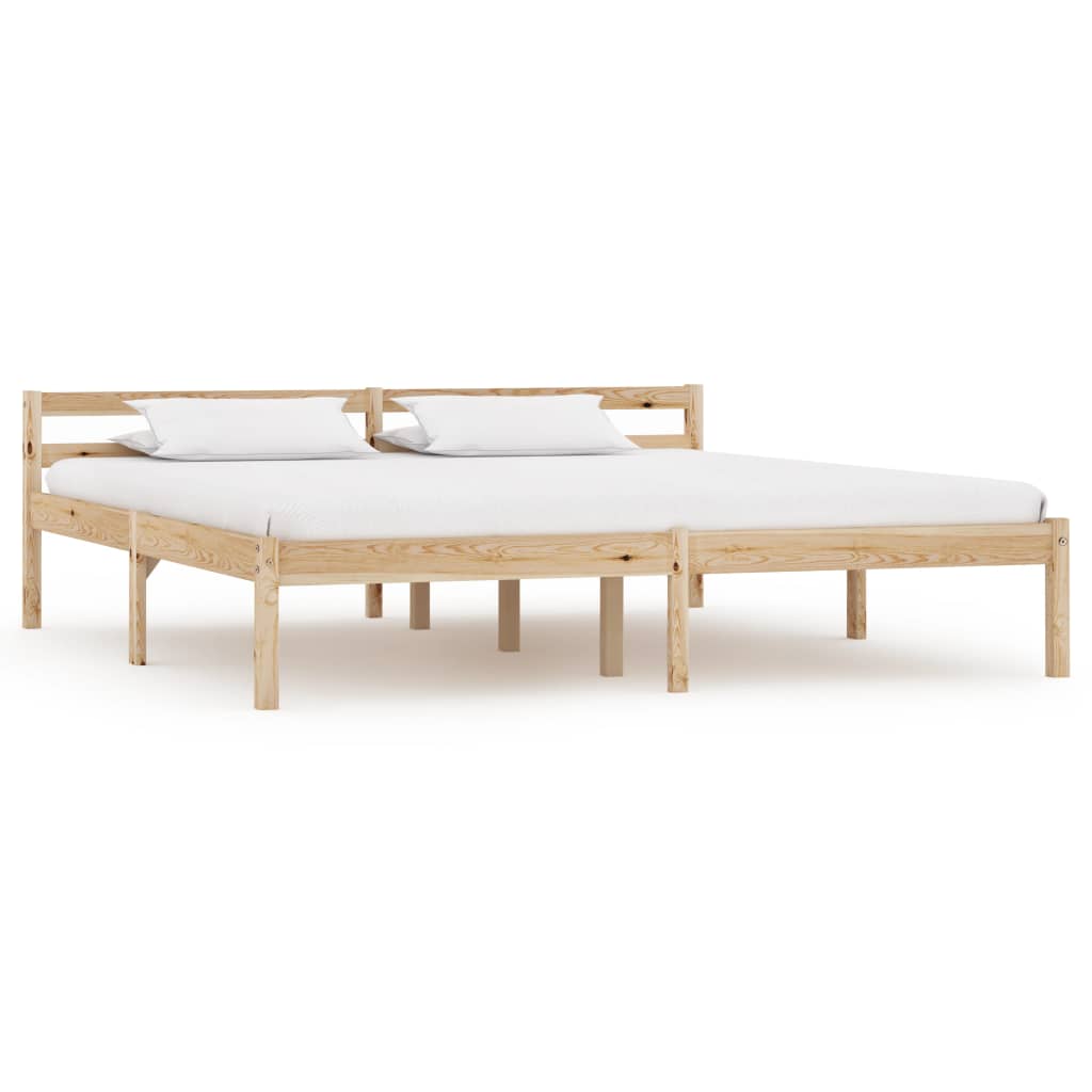 vidaXL Estrutura de cama 90x200 cm madeira pinho maciço branco