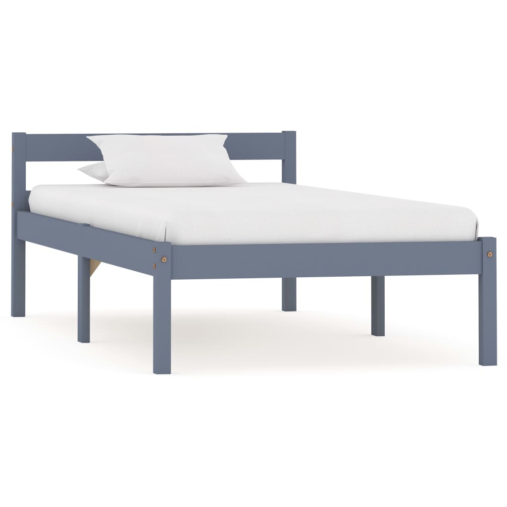 vidaXL Estrutura de cama 90x200 cm madeira pinho maciço branco