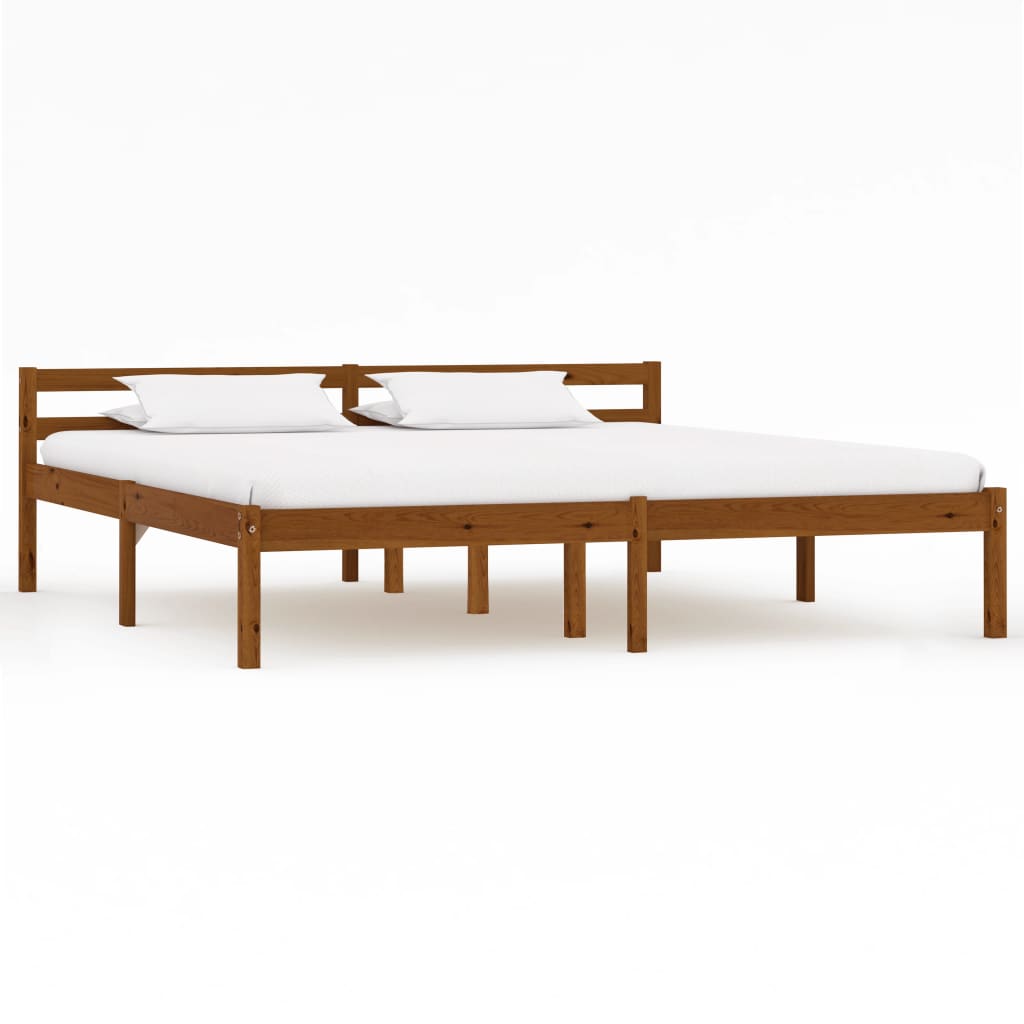 vidaXL Estrutura de cama 90x200 cm madeira pinho maciço branco