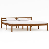 vidaXL Estrutura de cama 90x200 cm madeira pinho maciço branco