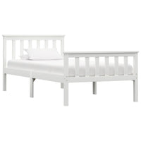 vidaXL Estrutura de cama 100x200 cm madeira pinho maciço branco