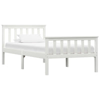 vidaXL Estrutura de cama 100x200 cm madeira pinho maciço branco