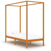 vidaXL Estrutura de cama com toldo 100x200 cm pinho maciço