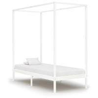 vidaXL Estrutura de cama com toldo 100x200 cm pinho maciço