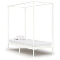 vidaXL Estrutura de cama com toldo 100x200 cm pinho maciço