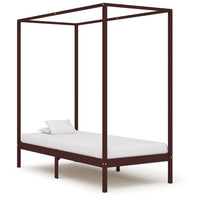 vidaXL Estrutura de cama com toldo 100x200 cm pinho maciço