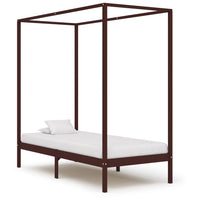 vidaXL Estrutura de cama com toldo 100x200 cm pinho maciço