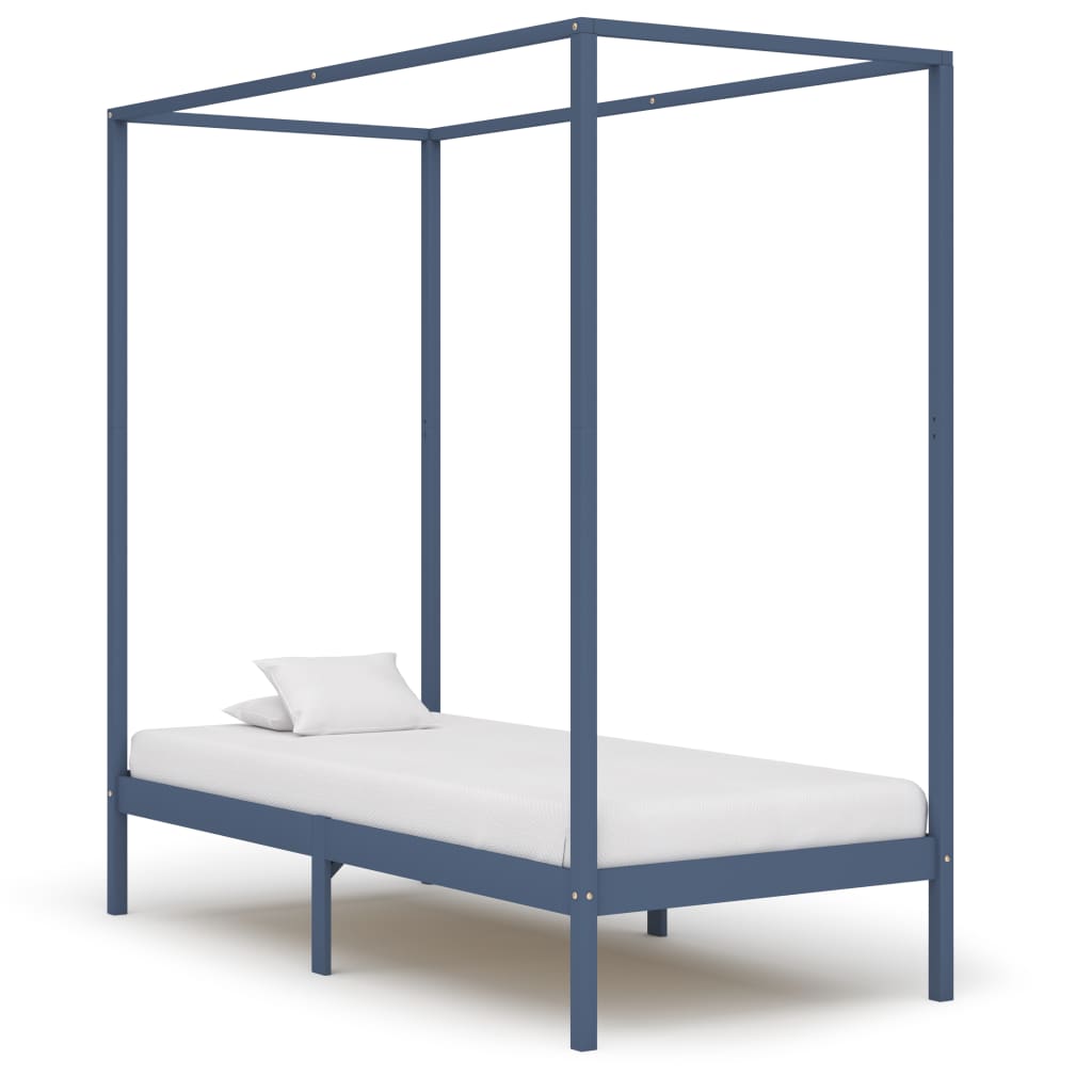 vidaXL Estrutura de cama com toldo 100x200 cm pinho maciço