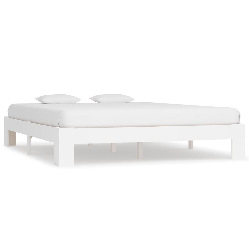 vidaXL Estrutura de cama 90x200 cm pinho maciço branco
