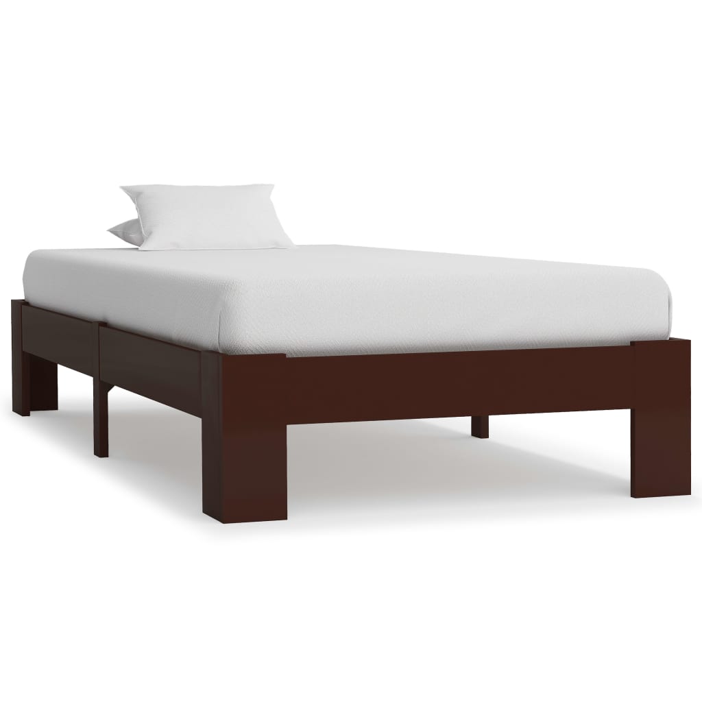 vidaXL Estrutura de cama 90x200 cm pinho maciço branco