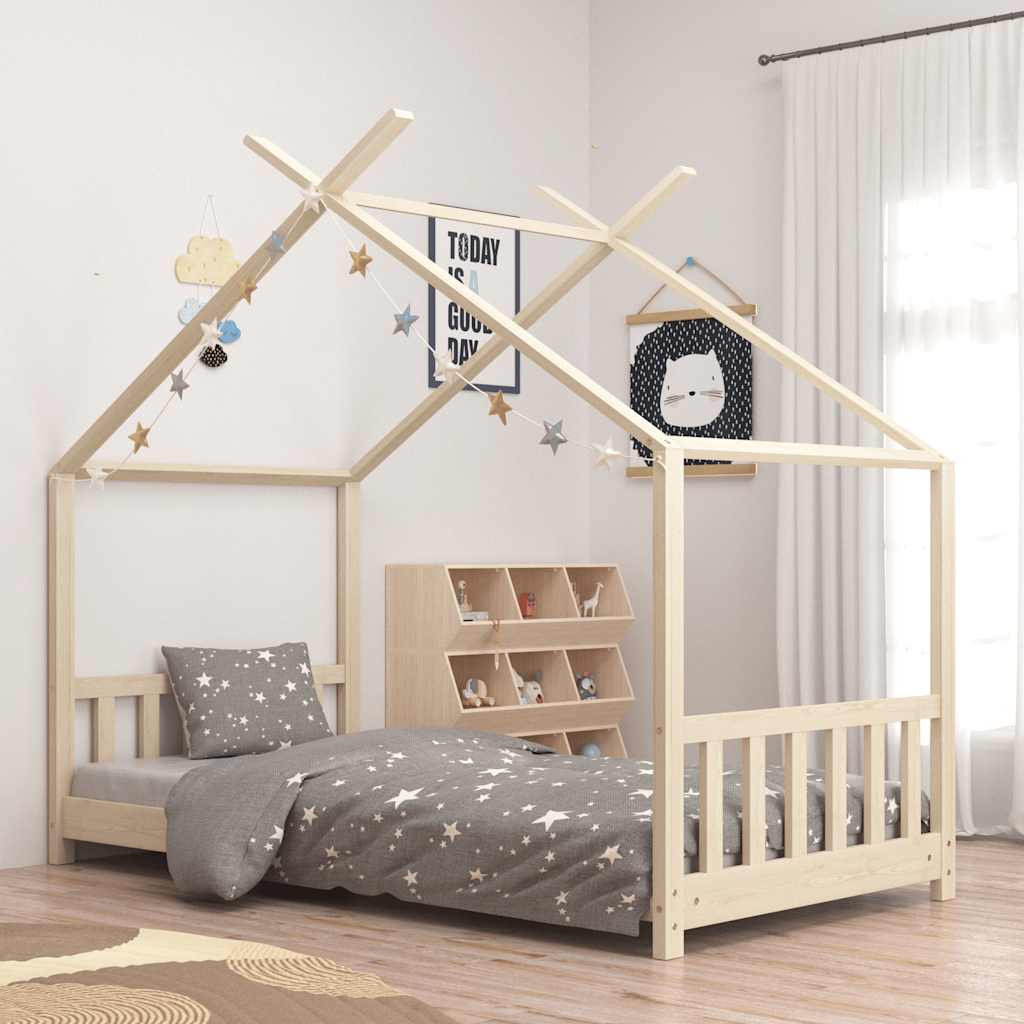 vidaXL Estrutura de cama p/ crianças 70x140 cm madeira de pinho maciça