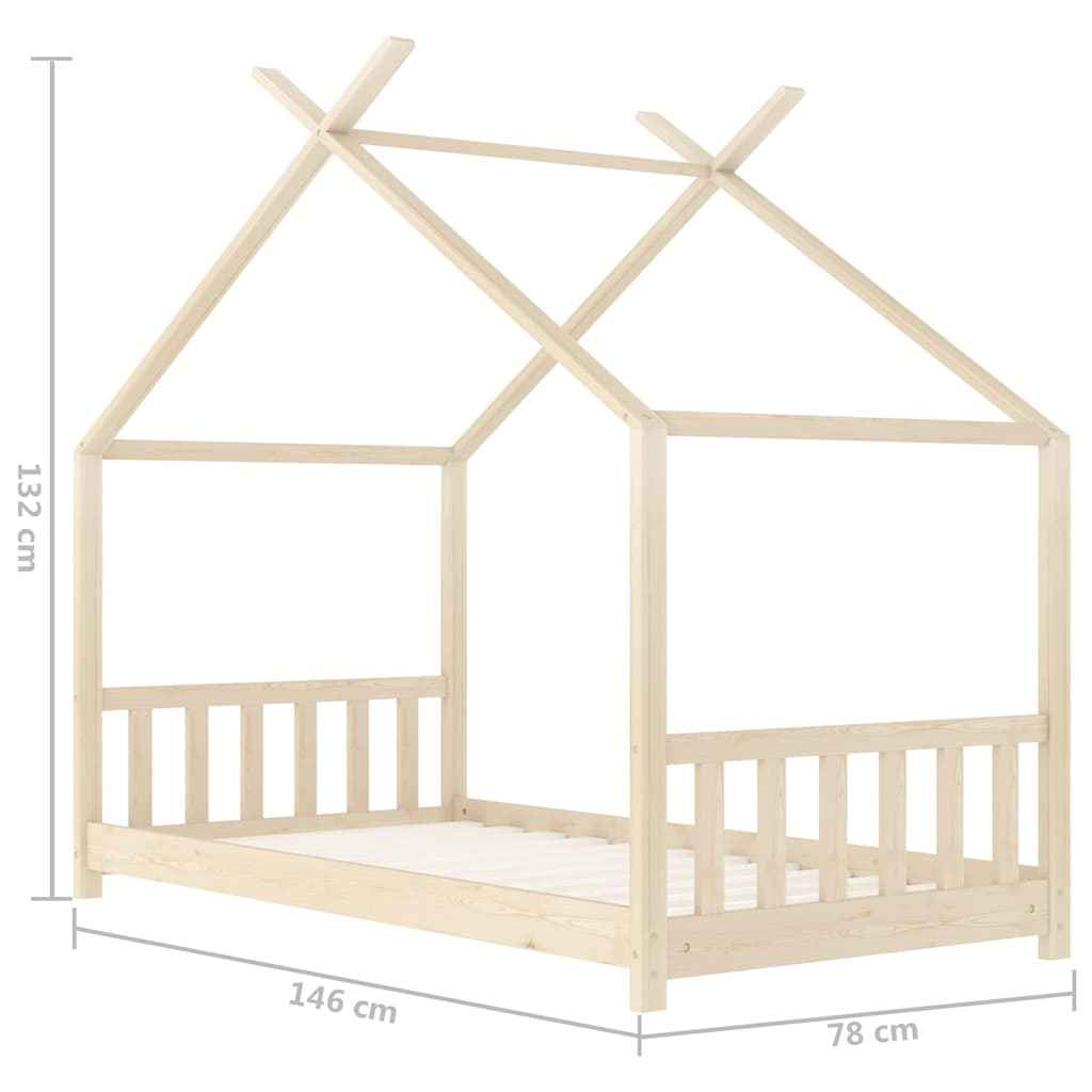 vidaXL Estrutura de cama p/ crianças 70x140 cm madeira de pinho maciça