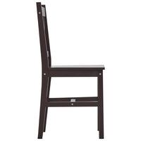 vidaXL 7 pcs conjunto de jantar em madeira de pinho castanho-escuro