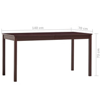 vidaXL Mesa de jantar 140x70x73 cm madeira de pinho branco