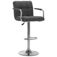 vidaXL Banco de bar tecido cinzento-claro