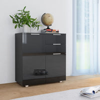 vidaXL Aparador em contraplacado 71x35x80 cm branco brilhante