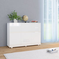 vidaXL Aparador 107x35x80,5 cm branco brilhante