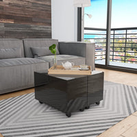 vidaXL Mesa de centro 60x60x35 cm contraplacado branco brilhante