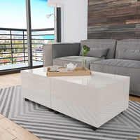 vidaXL Mesa de centro 60x60x35 cm contraplacado branco brilhante