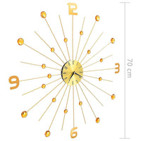 vidaXL Relógio de parede metal 70 cm dourado