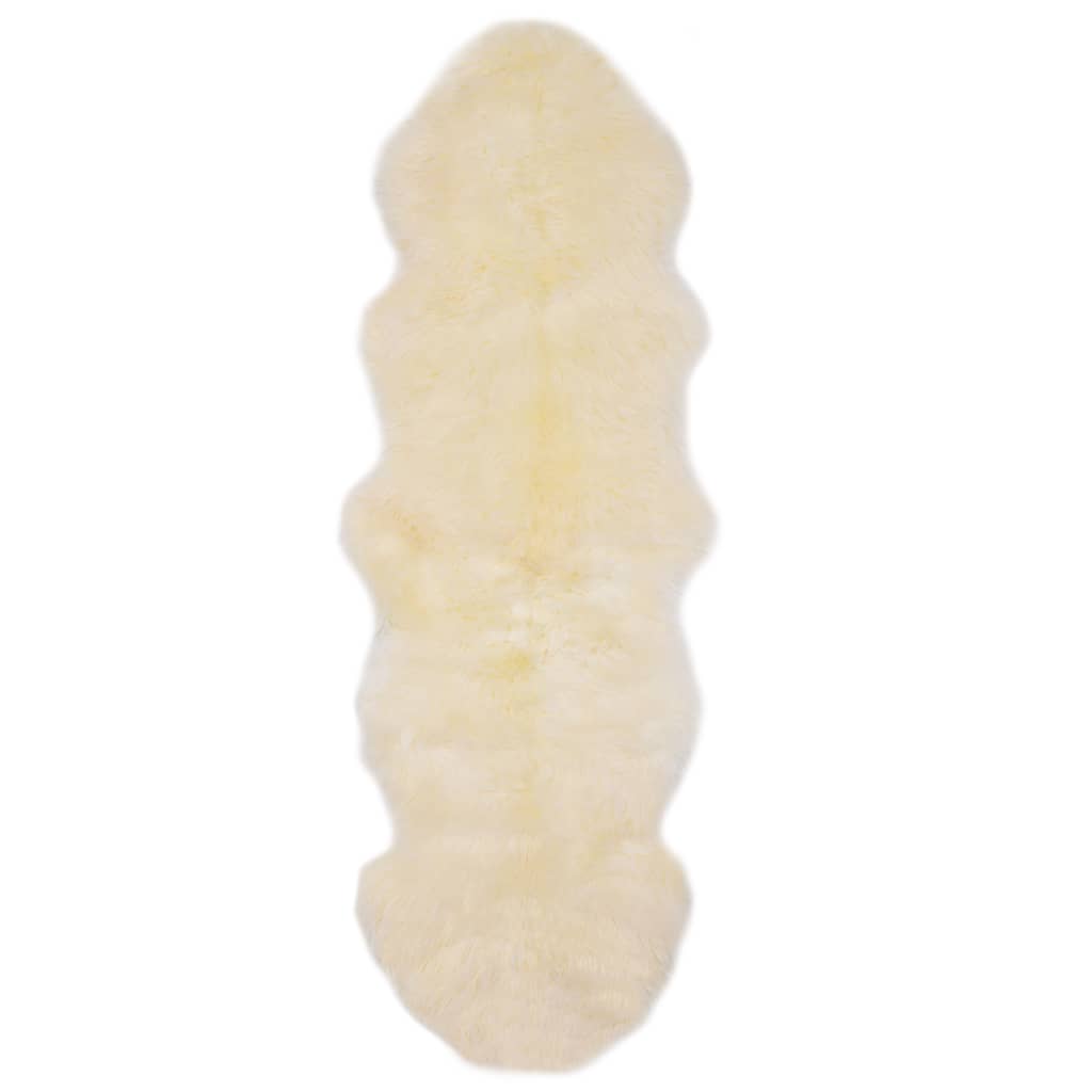 vidaXL Tapete em pele de carneiro 60x90 cm branco