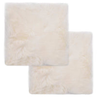 vidaXL Almofadas p/ cadeira 2 pcs 40x40cm pele carneiro genuína branca
