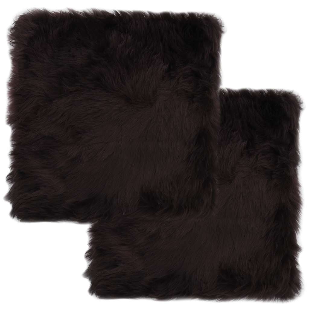 vidaXL Almofadas p/ cadeira 2 pcs 40x40cm pele carneiro genuína branca