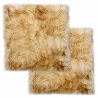 vidaXL Almofadas p/ cadeira 2 pcs 40x40cm pele carneiro genuína branca