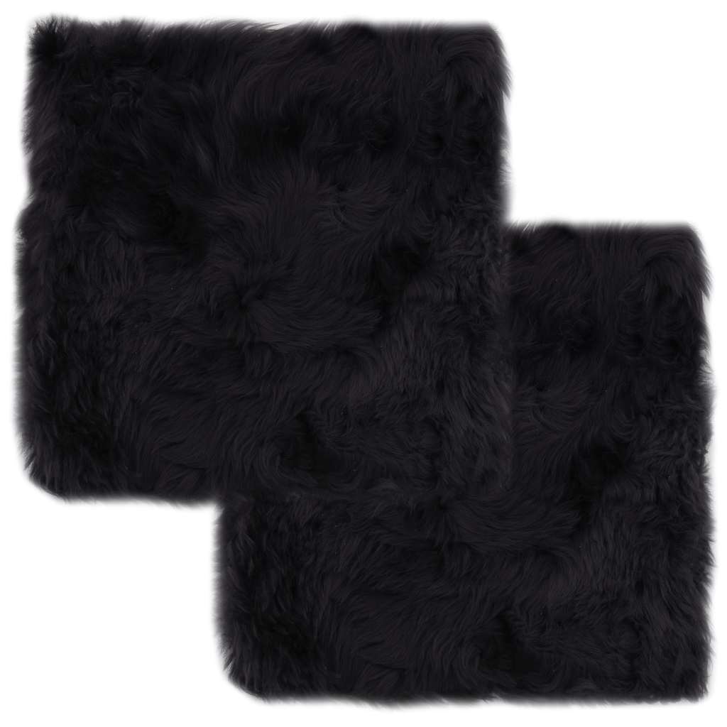 vidaXL Almofadas p/ cadeira 2 pcs 40x40cm pele carneiro genuína branca