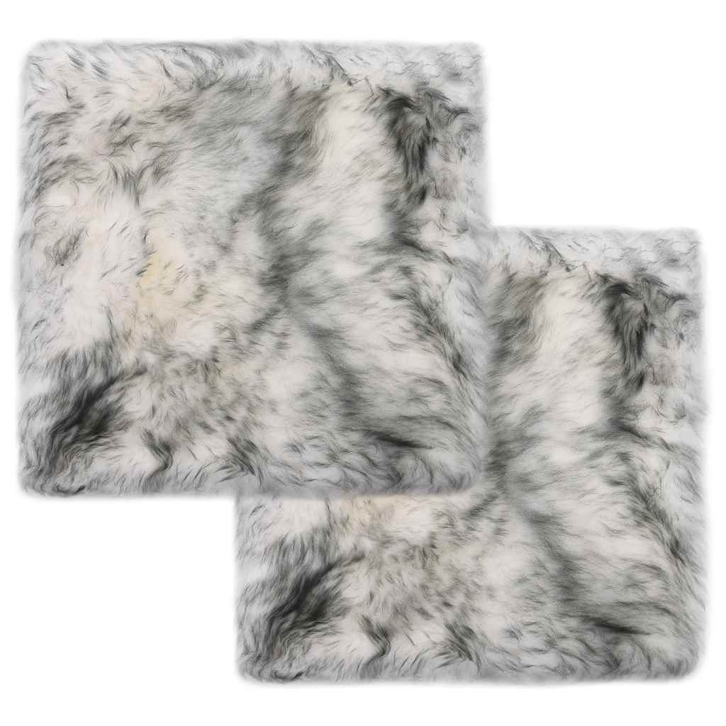 vidaXL Almofadas p/ cadeira 2 pcs 40x40cm pele carneiro genuína branca