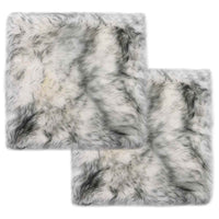 vidaXL Almofadas p/ cadeira 2 pcs 40x40cm pele carneiro genuína branca