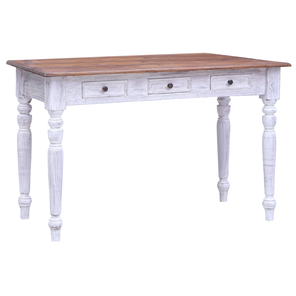vidaXL Secretária com 3 gavetas 117x57x75 cm madeira de mogno maciça