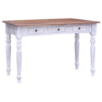 vidaXL Secretária com 3 gavetas 117x57x75 cm madeira de mogno maciça