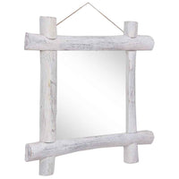 vidaXL Espelho de troncos 50x50 cm madeira de teca reciclada natural