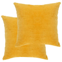 vidaXL Almofadões veludo de algodão 2 pcs 45x45 cm amarelo