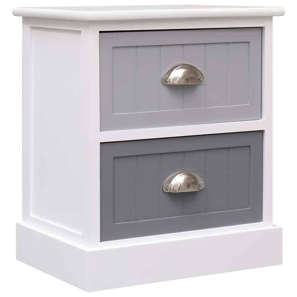 vidaXL Mesas de cabeceira 38x28x45 cm 2 pcs paulownia branco e natural