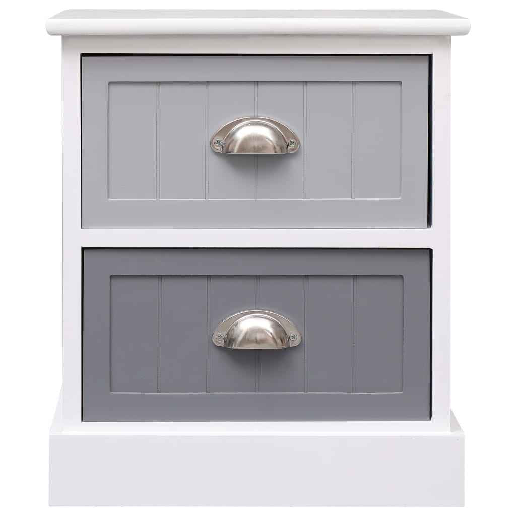 vidaXL Mesas de cabeceira 38x28x45 cm 2 pcs paulownia branco e natural