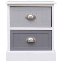 vidaXL Mesas de cabeceira 38x28x45 cm 2 pcs paulownia branco e natural