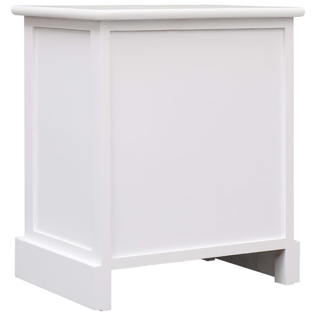 vidaXL Mesas de cabeceira 38x28x45 cm 2 pcs paulownia branco e natural