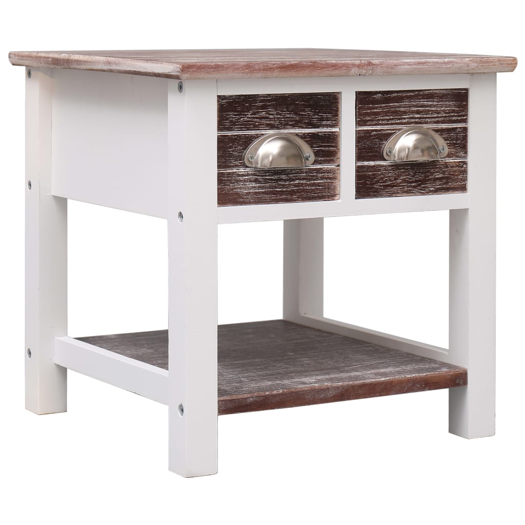 vidaXL Mesa de apoio 40x40x40 cm madeira de paulownia cinzento