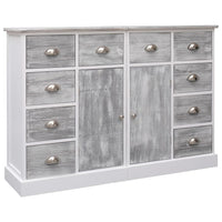 vidaXL Aparador com 10 gavetas 113x30x79 cm madeira cinzento