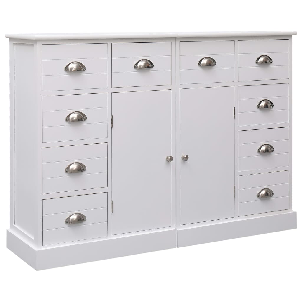 vidaXL Aparador com 10 gavetas 113x30x79 cm madeira cinzento