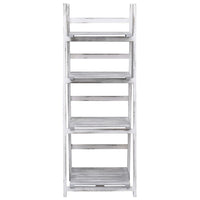 vidaXL Suporte p/ plantas 4 prateleiras 43x33x113 cm madeira cinzento