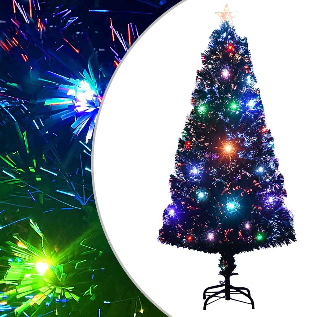 vidaXL Árvore de Natal pré-iluminada c/ suporte e LED 120 cm fibra ótica